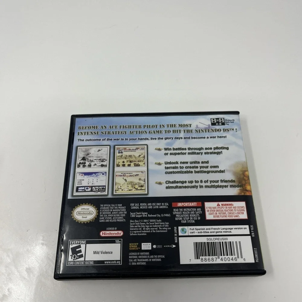 Glory Days 2 (Nintendo DS) Case Only (no Game)